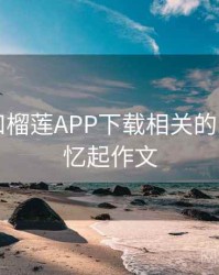 回忆起和榴莲APP下载相关的日子，回忆起作文